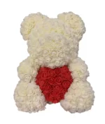 nounours en rose blanche et rouge