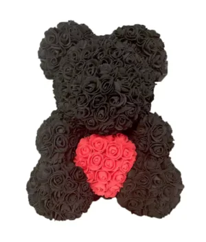 nounours en rose noir et rouge