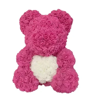 nounours en rose rose et blanche