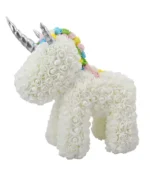 Licorne en rose blanc
