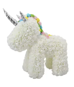 Licorne en rose blanc