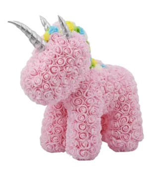 Licorne en rose rose